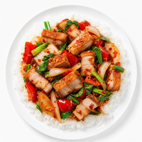 หมูกรอบผัดพริกเผา