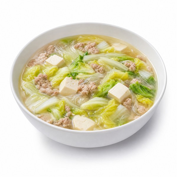 แกงจืดเต้าหู้หมูสับวุ้นเส้นผักกาดขาว