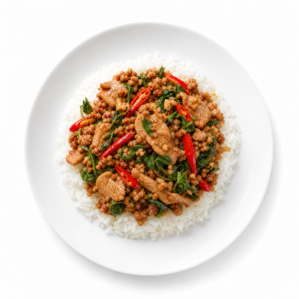 กะเพราหมูสับ / หมูชิ้น