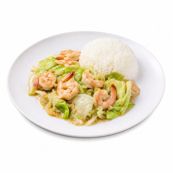 กะหล่ำปลีผัดกุ้ง